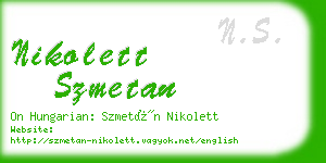 nikolett szmetan business card